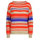 Hampton Bays - cherry striped knitwear latte