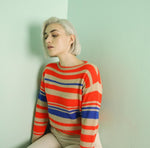 Hampton Bays - cherry striped knitwear latte